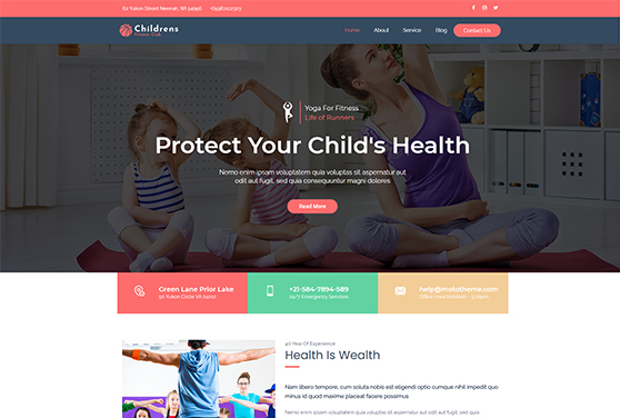 Children+Fitness+WordPress+Theme
